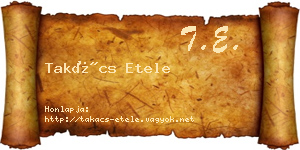 Takács Etele névjegykártya
