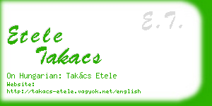 etele takacs business card